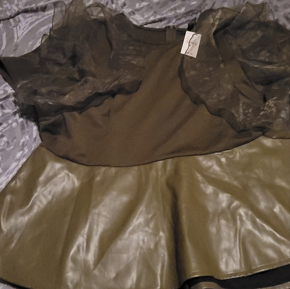 Ashley Stewart olive green Blouse - Picture 3 of 5